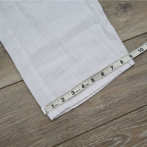 Susan Graver linen blend white pants size small high waist loose casual comfy - Picture 9 of 11